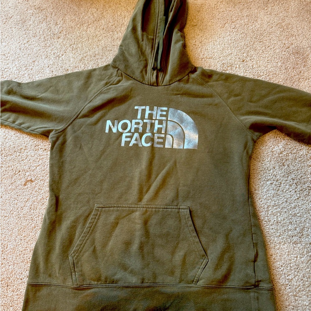 Northface hoodie green. size XL